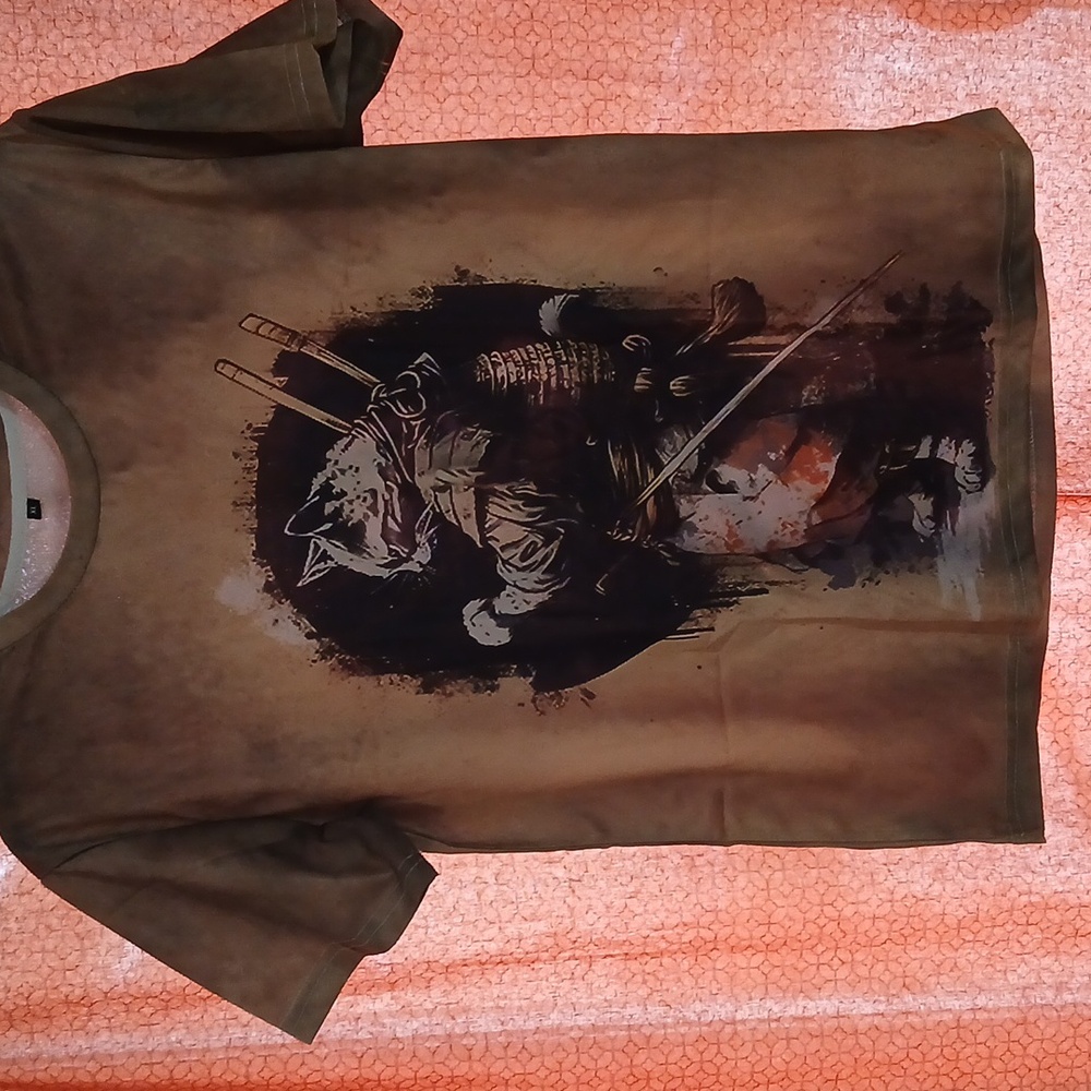 Samurai Cat Graphic T-Shirt NWOT XL  Never worn. - Picture 2 of 3